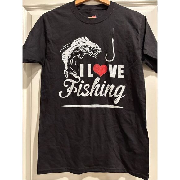I Love Fishing T-shirt size Small - Picture 1 of 2